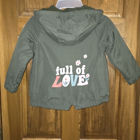 OshKosh: Girl's Midweight, Hooded, Zip-up Jacket w/ Warm Fleece Lining, Size: 5 - Picture 6 of 16